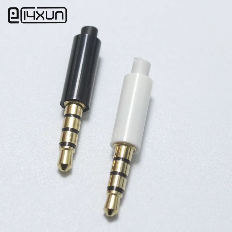 2pcs 3.5mm 4 pole Stereo Plug Gold plated Repair Headphone Male Plugs