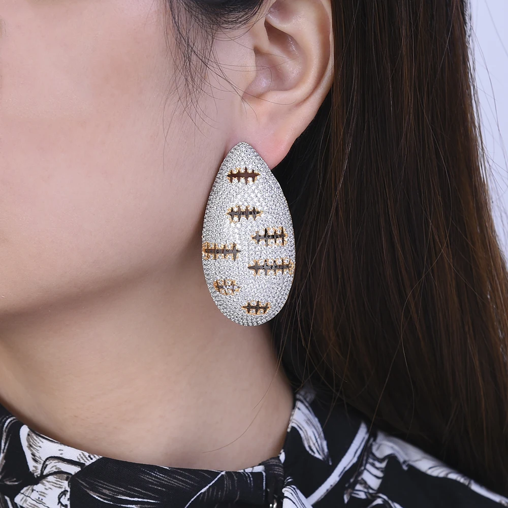 

missvikki New Trendy Hollow Big Water Stud Earrings For Women Prom Party Jewelry High Quality Women Anniversary Accessories