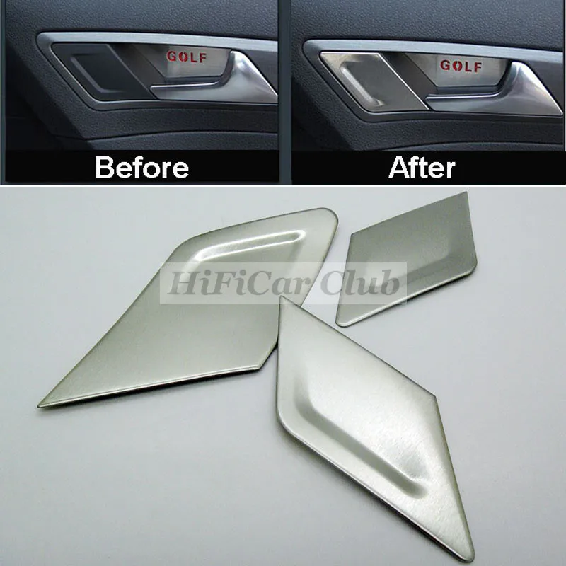

3PCS FOR VW GOLF 7 MK7 VII INTERIOR DOOR HANDLE COVER TRIM STICKER CAR STYLING