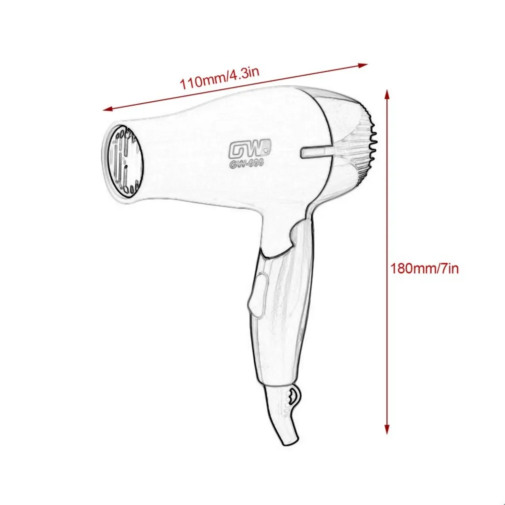 GW-686 1 шт. Мини Портативный Фен складной компактный Traveller воздуходувы низкая мощность школьников Air воздуходувы