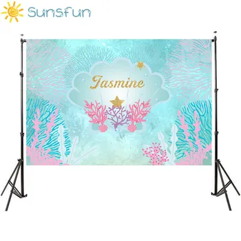 

Sunsfun 7x5ft Mermaid Photo Background Children Birthday Party Background Sea Theme Background Jellyfish Photocall