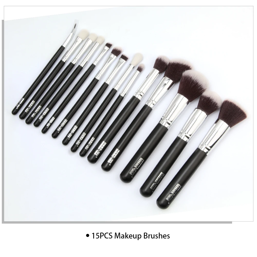 MAANGE 6-15 шт. набор кистей для макияжа Пудра Тени для век Косметика Make Up Brush с ПУ кожаный чехол Красота набор инструментов