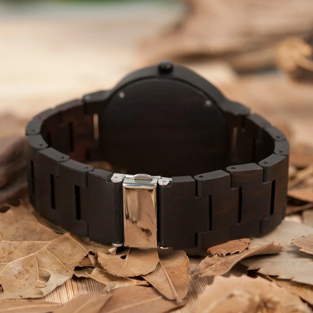 BOBO BIRD L-P04 Luminous Dial Face Men Cool Wooden Watches with Zebra Ebony Wood Strap Drop Shipping Relogio Masculino