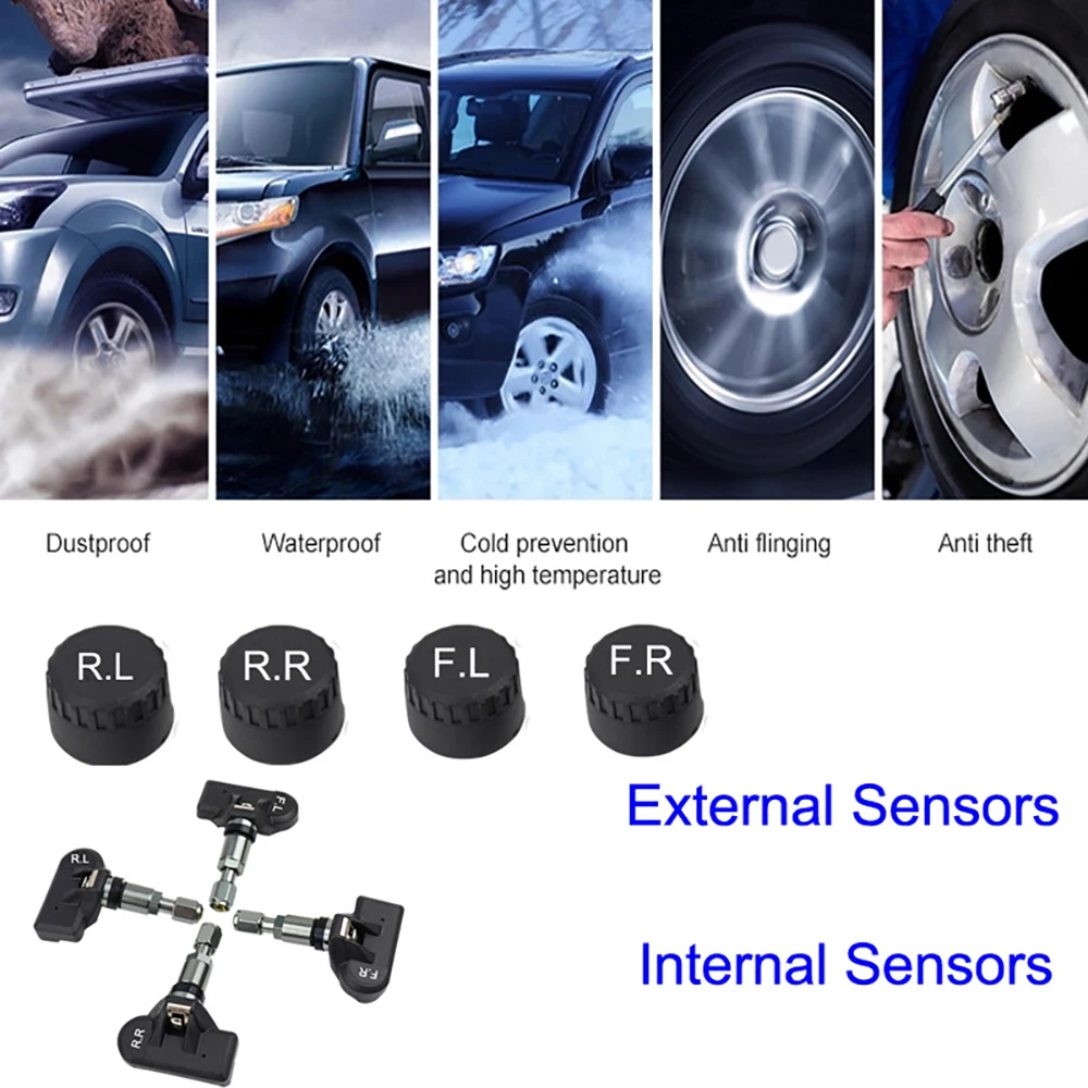 Автомобильный TPMS беспроводной Солнечный контроль давления в шинах внешний датчик давления детектор в реальном времени Предупреждение о солнечном заряде