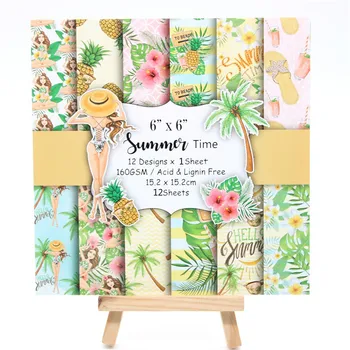 

KSCRAFT 12pcs 6" Single-side Printed Summer Time pattern creative papercraft art paper handmade scrapbooking kit set book