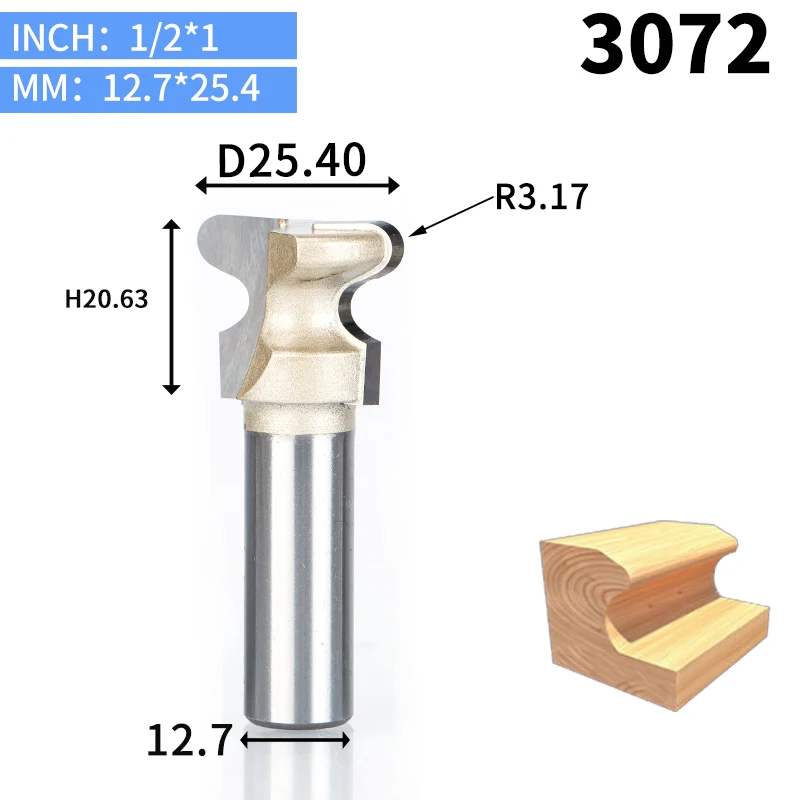 HUHAO 1 шт. 1/" хвостовик фрезы для дерева Двойной Палец Бит Деревообрабатывающие инструменты две флейты Концевая фреза для резки древесины - Длина режущей кромки: 3072