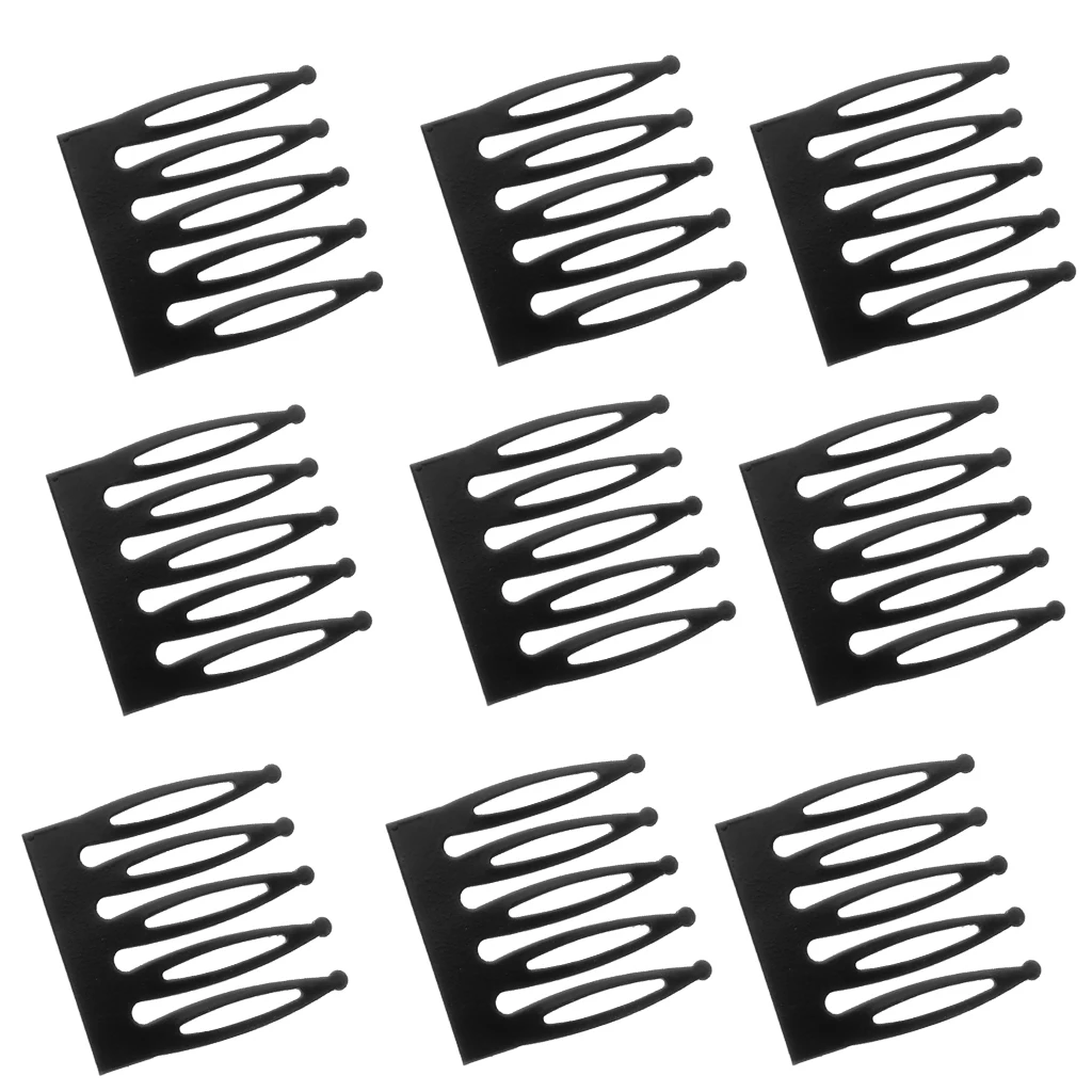 100pcs Fashion Girl Dolls 5 Teeth Hair Side Comb Clip Hairpins Dress Up Decoration - Black