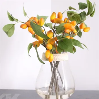 

8Pcs Fake Single Stem Mango Bunch 15.75" Legth Simulation Foam Fruit Mangos for Wedding Home Decorative Artificial Plants