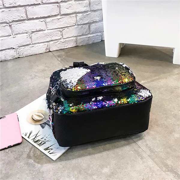 Maison Fabre Backpack Women Sequin Hit Color School Bag Backpack Student Satchel Travel Bag Backpack Mochila de dama