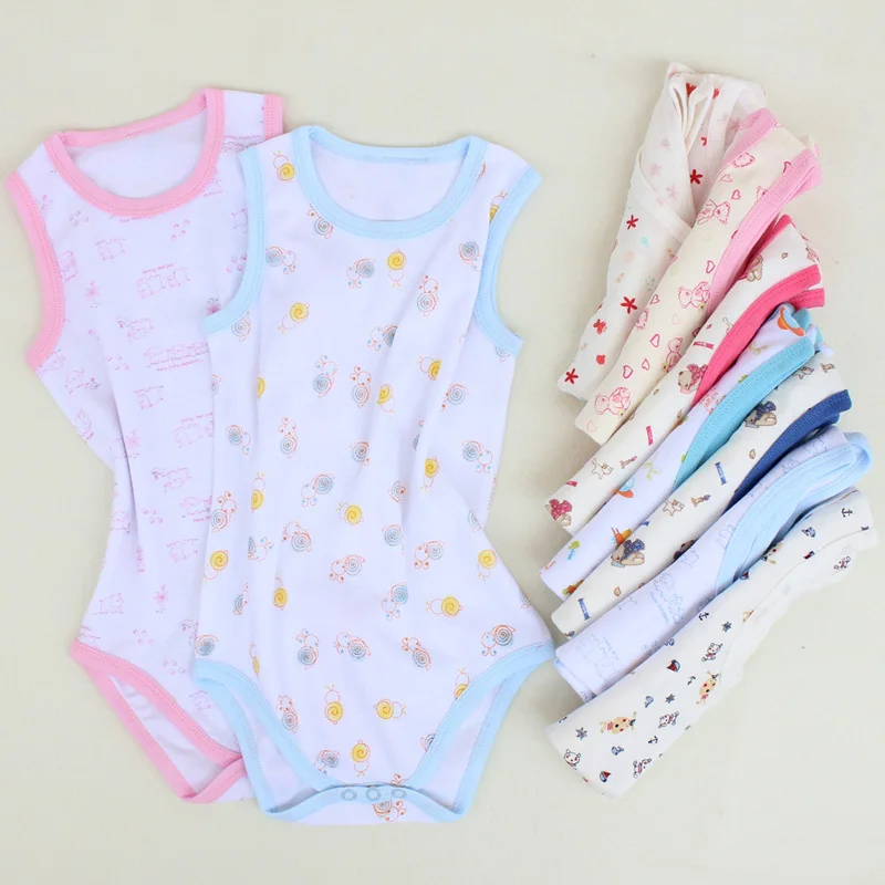 Одежда для малышей хлопок новорожденных детские комбинезоны маленьких безрукавная Одежда для новорожденных Ползунки летняя детская одежда