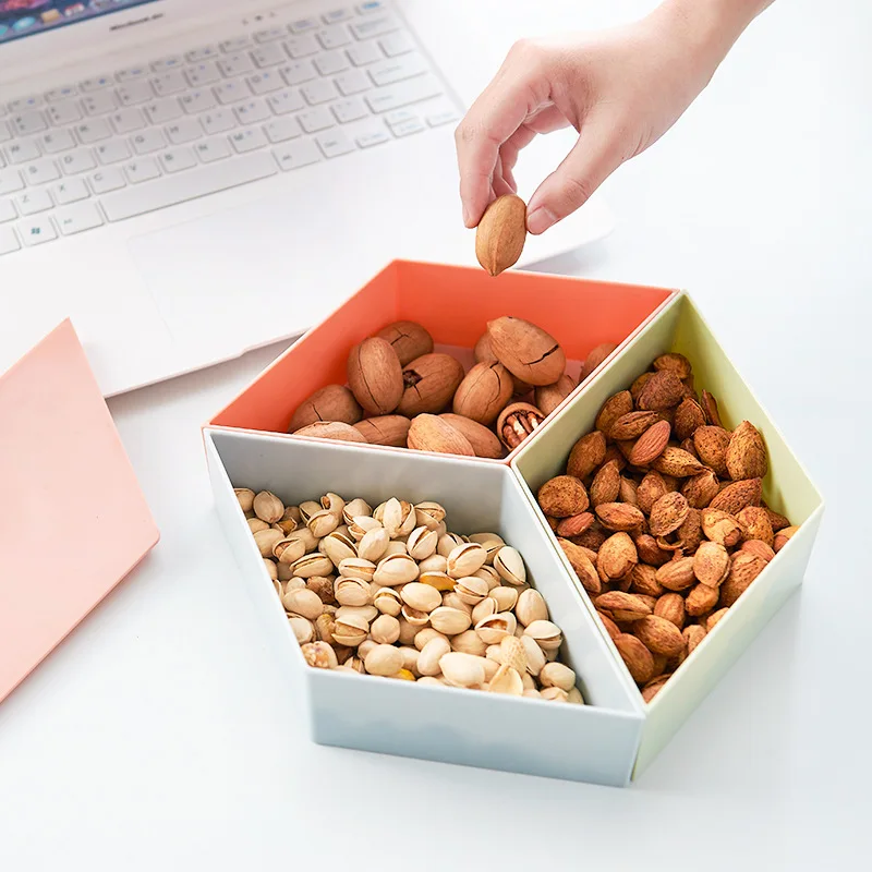 

Multifunctional Combination DIY Dried Fruit Plate Household Candy Box Desktops Snacks Organizer Building Block Food Storage Box