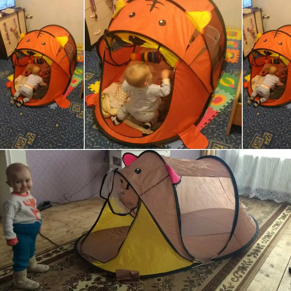 Портативная детская палатка с тигром, Мультяшные животные, детский игровой домик, уличная игрушка типи, палатки, сетки, детский мяч, бассейн, Tenda Infantil, вигвам