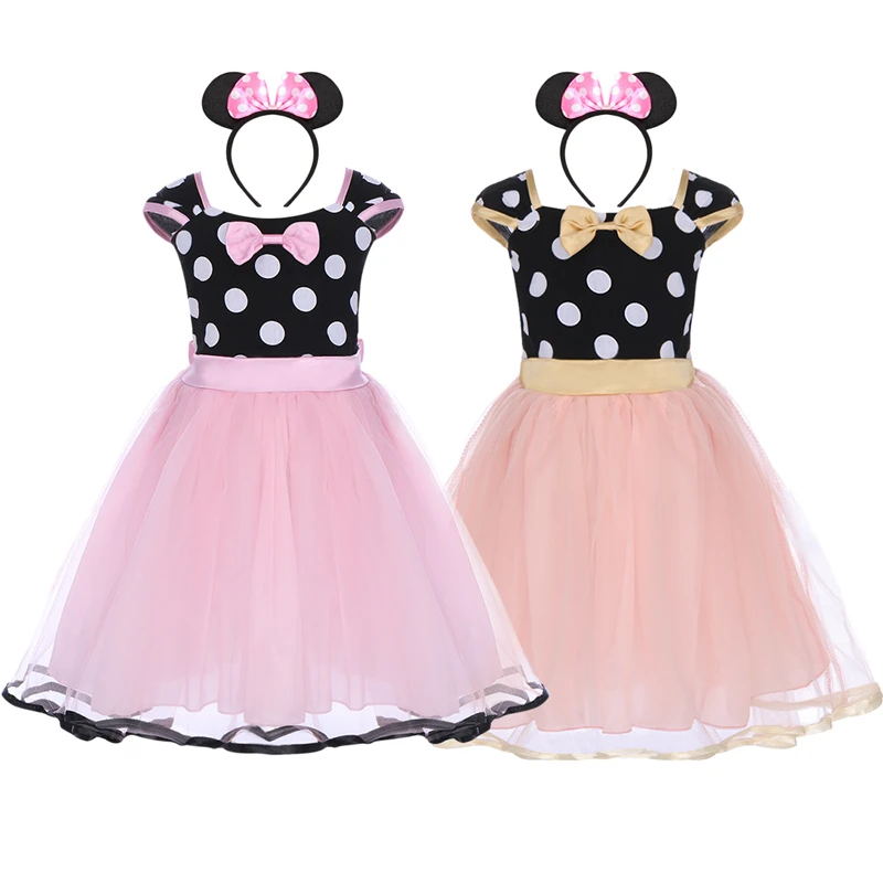 

2pcs Set Baby Kid Girls Cake Smash Outfit Children Birthday Party Mickey Mouse Cosplay Fancy Costume Minnie Mouse Dress for Girl