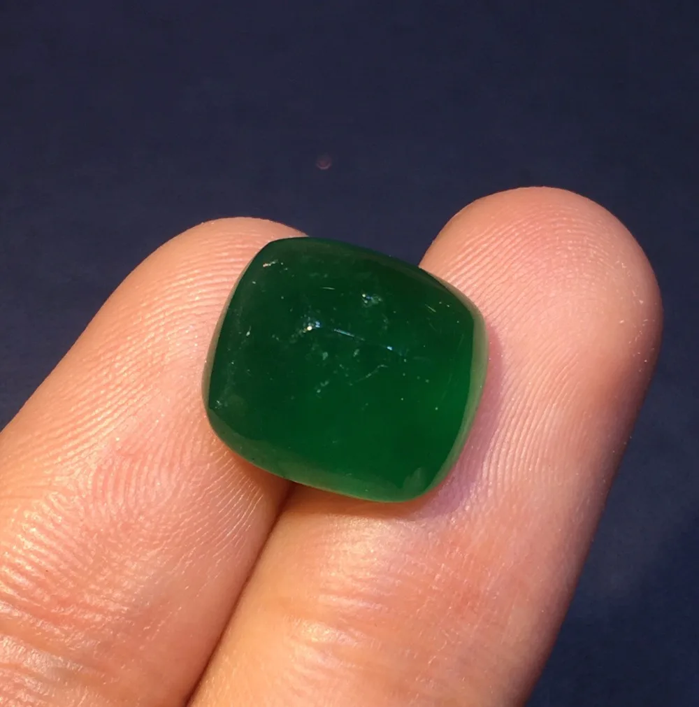 

AIG Cert 7.56ct Zambia Origin Vivid Green Natural Emerald Gemstones Sugar Loaf Loose Gemstones Loose Stone Gems