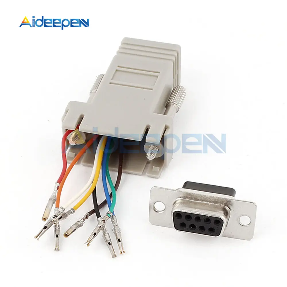 Extender F//F female DB9 female to RJ45 RS232 Female Adapters Connector Converter
