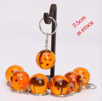 

Hot In Stock 7pcs/set 2.5cm Dragon Ball Z 7 Stars Crystal Balls Keychain Pendants Key Chain