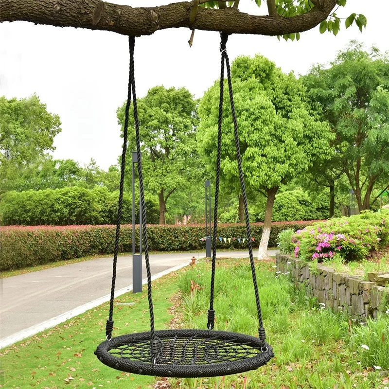 

31.5" Kid Tree Round Swing Net Outdoor Furniture Iron and PE Patio Swings for Children OP3109