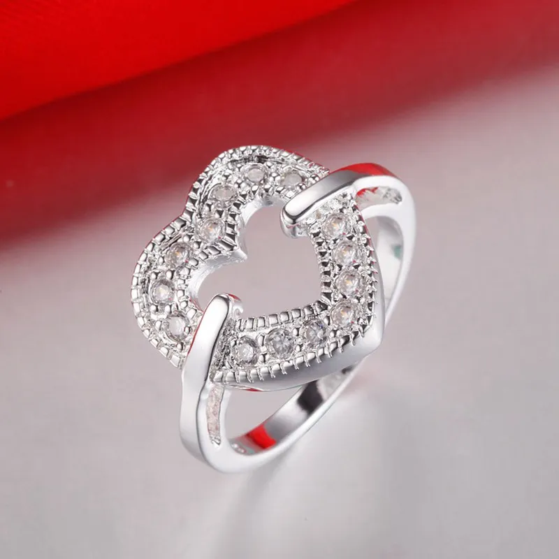 2016 Sterling Silver Fashion Jewelry CZ Nice Ring Heart For Women Man