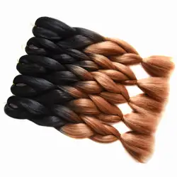 Sallyhair 10packs ombre плетение оптом Химическое наращивание волос Синтетический Джамбо вязанная косами 50 Цвета чёрный; коричневый розовый черный