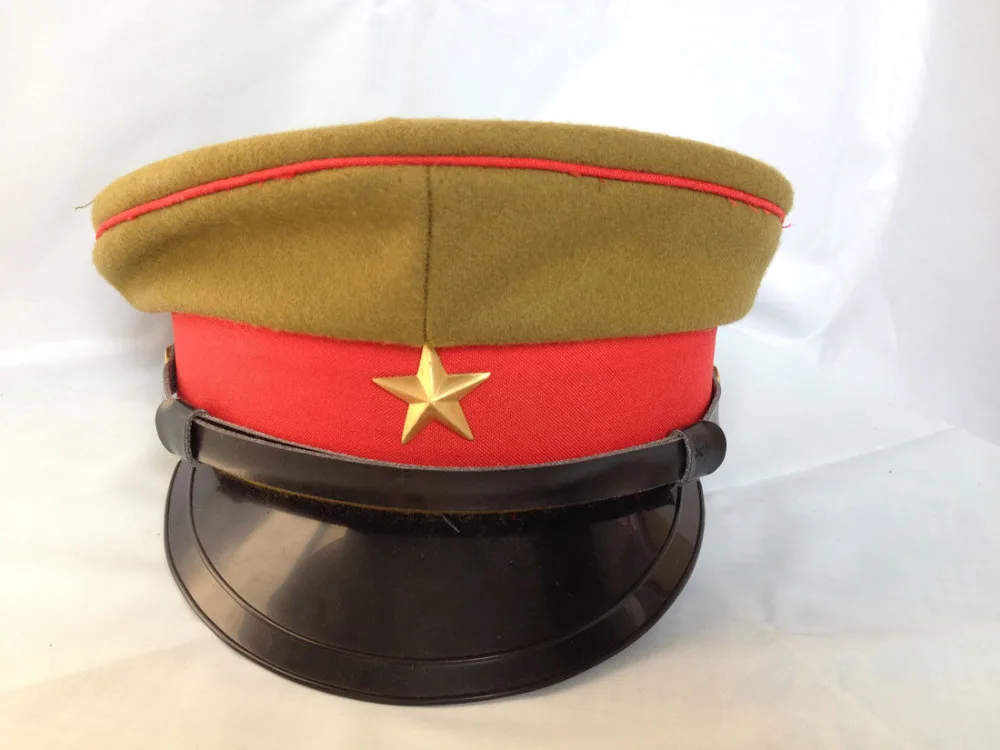 WWII IMPERIAL JAPANESE ARMY OFFICER'S WOOL VISOR CRUSHER CAP MILITARY