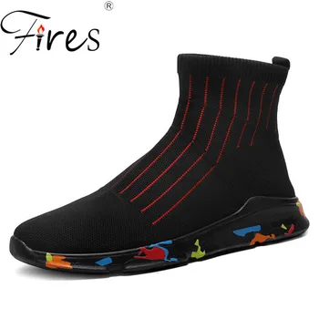 

Fires Men Black Run Sneakers Breathable Lightweight Sport Shoes New List Male High Top Jogging Shoes Outdoor Walking Shoes