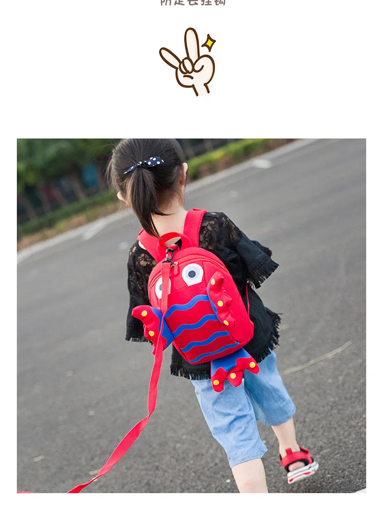 3D мультфильм сумка крылья ребенка малыша анти потеря поводок жгут прогулочный ремень дети малыш Ланч Бокс Детский сад Школьный рюкзак