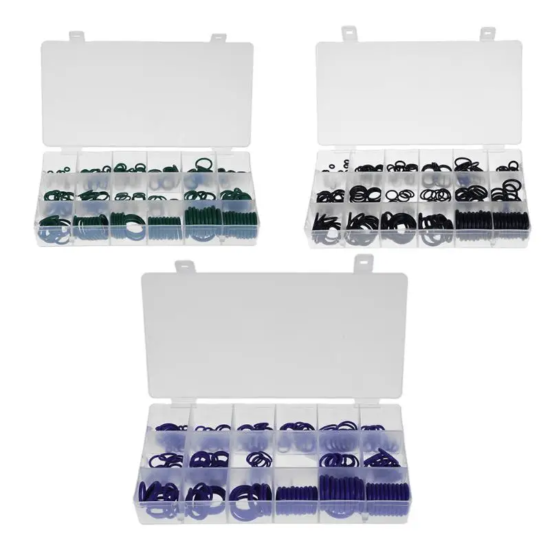 

225pcs Car Air Conditioning HNBR Rubber O Ring Gaskets Assortment Kit Car Auto Vehicle Repair Tools Air Conditioning Refrigerant