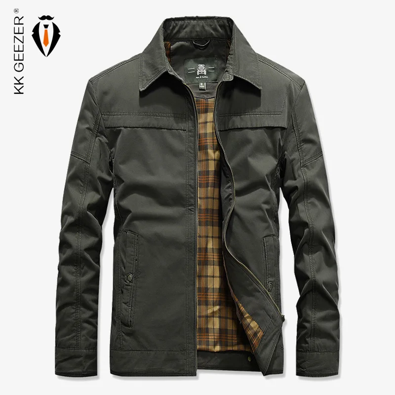 

Men Jackets Cotton Military Coat Autumn Fashion Casual High Quality Loose Motorcycle Coat Business Parka Slim Fit Outwear
