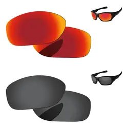 Черный и огонь красный 2 пары Поляризованные замена оптические стёкла для питбуль солнцезащитные очки женщин рамки 100% UVA и UVB защиты