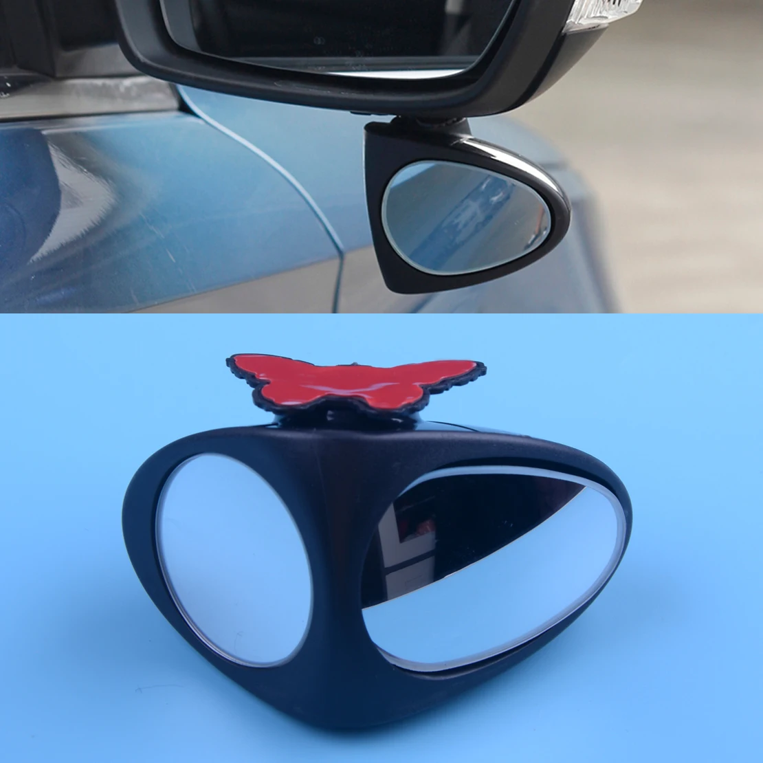 

DWCX New Right Car Blind Spot Mirror Wide Angle 360 Rotation Adjustable Convex Rear View Right Mirror for Safety Parking