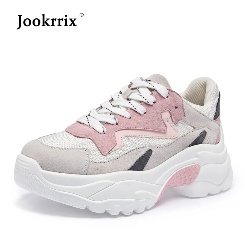 

Jookrrix 2018 Platform Shoes Women Fashion Brand Sneakers Lady chaussure Autumn Female footware Quality Girl Shoes Cross-tied