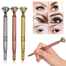 Eyebrow Manual Pen Microblading Tattoo Machine For Permanent Eyebrow Lip Embroidery Munsu Tebori With Crystal Diamond