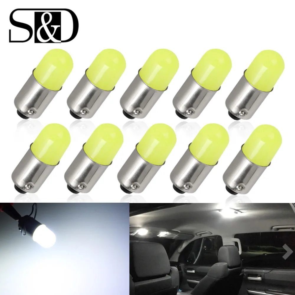 

10Pcs BA9S LED T4W H6W Led Bulb Canbus Car Interior Light Auto Wedge Marker Dome Lamp Reading Door Light DC12V White