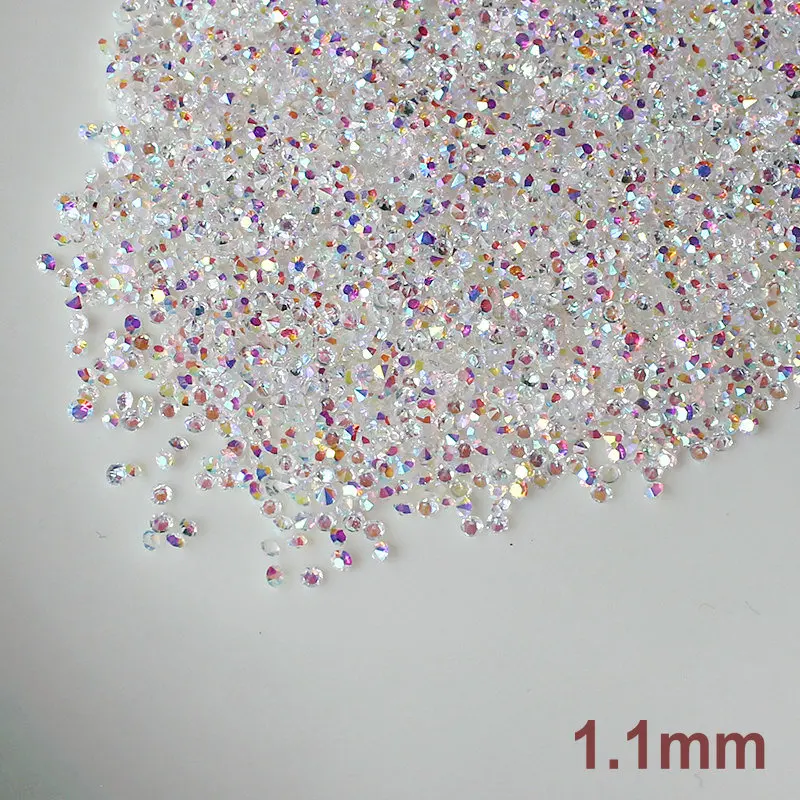 1440pcs/lot 1.1mm Clear AB Glass Nail Art Rhinestones Micro Nail Rhinestones Mini Nail Art Decorations Manicure Accessories