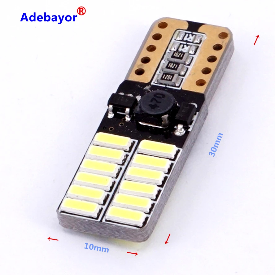 

1XCar Auto LED T10 194 W5W Canbus 24 SMD 4014 LED Light Bulb No error led parking car styling Fog light Auto univera lamps
