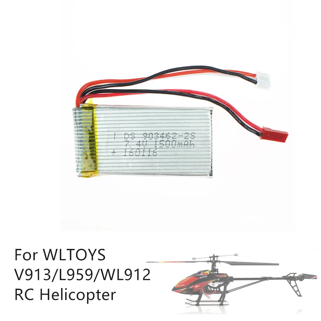 

Drone battery accessories 7.4V 1500mAH Battery Spare Part For WLTOYS V913/L959/WL912 RC Helicopter Z604