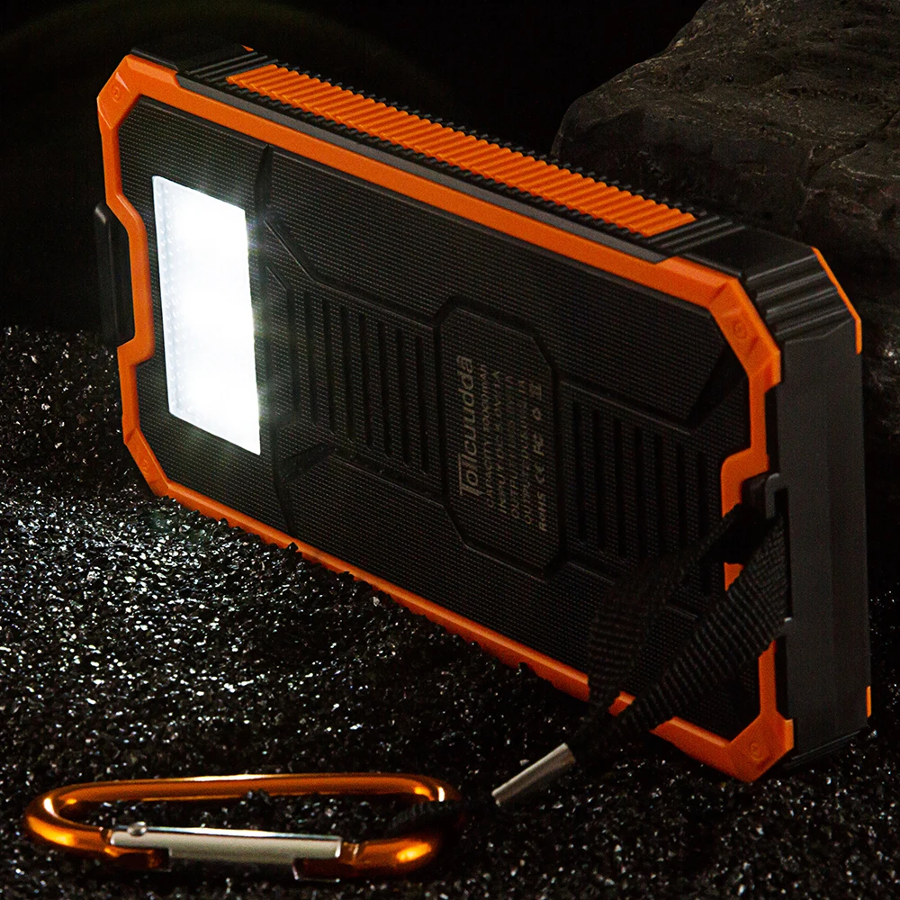 Водонепроницаемый портативный 10000mAh Солнечное зарядное устройство двойной USB Солнечная Внешняя батарея Powerbank для iPhone для смартфона samsung с светодиодный