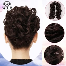 WTB женский головной убор, синтетические волосы, шиньон, эластичные волосы, булочка для наращивания, кудрявые резинки для волос, женский парик