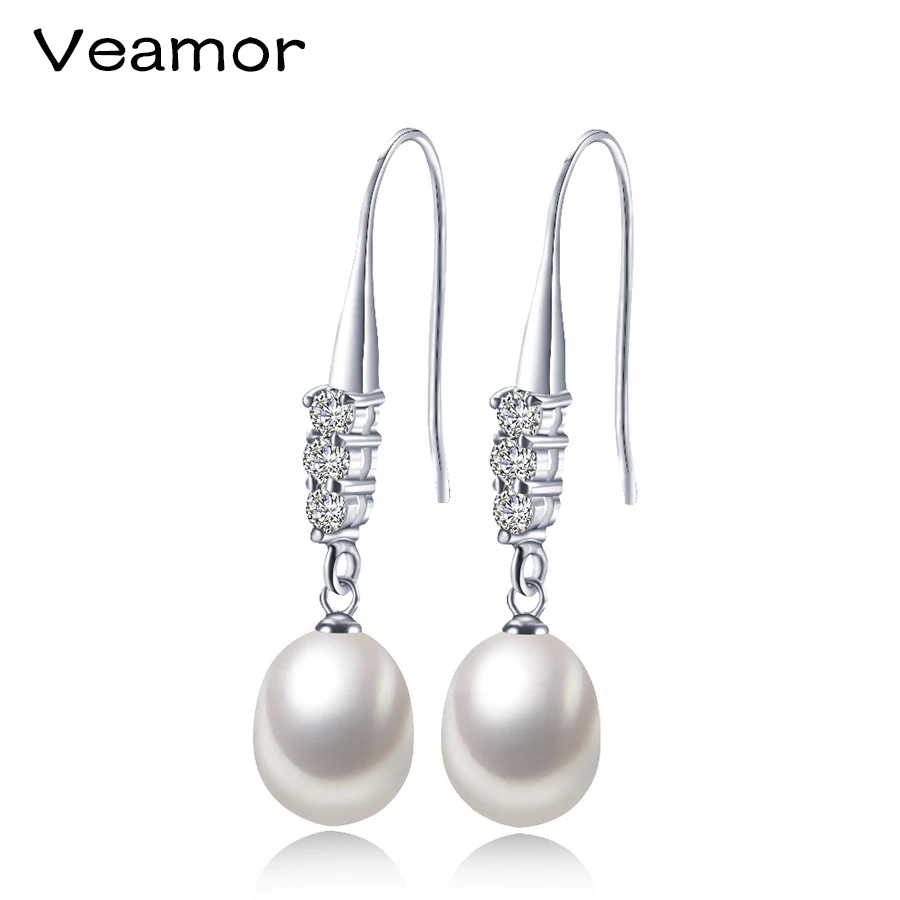 

Vintage Pearl Jewelry drop earrings,AAA zircon earrings,Fashion Freshwater Pearl jewelry hot selling 9-10mm big size
