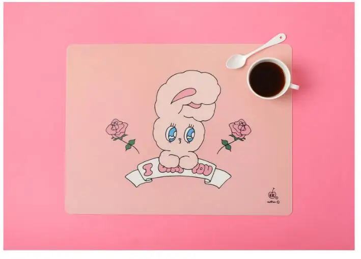Esther Loves You Cute Pink Rabbit Desk Pad Creative Desk Sets