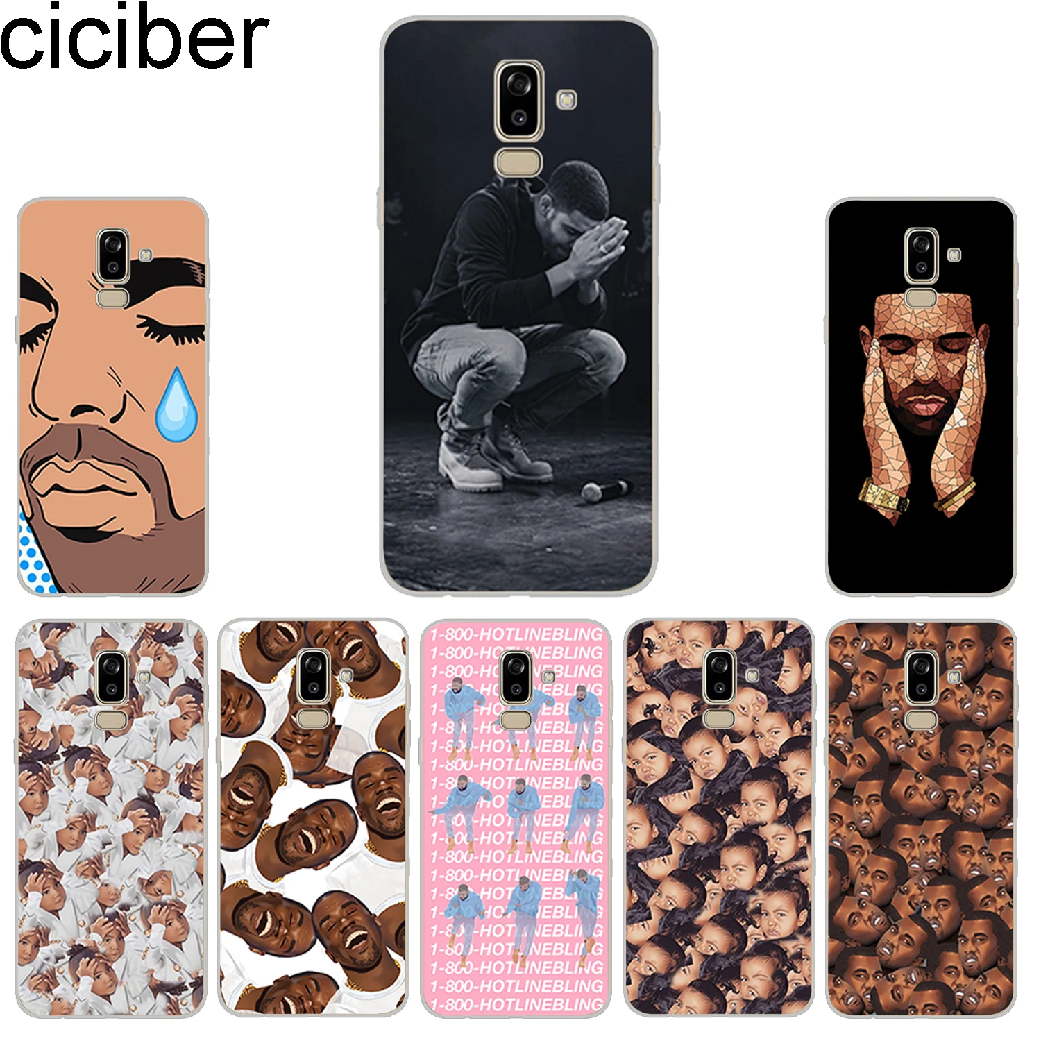 ciciber Phone Case for Samsung Galaxy J5 J6 J7 J8 Soft Back Cover J4 J3 J2 J1 Prime Core Plus 2016 2017 2018 Drake |