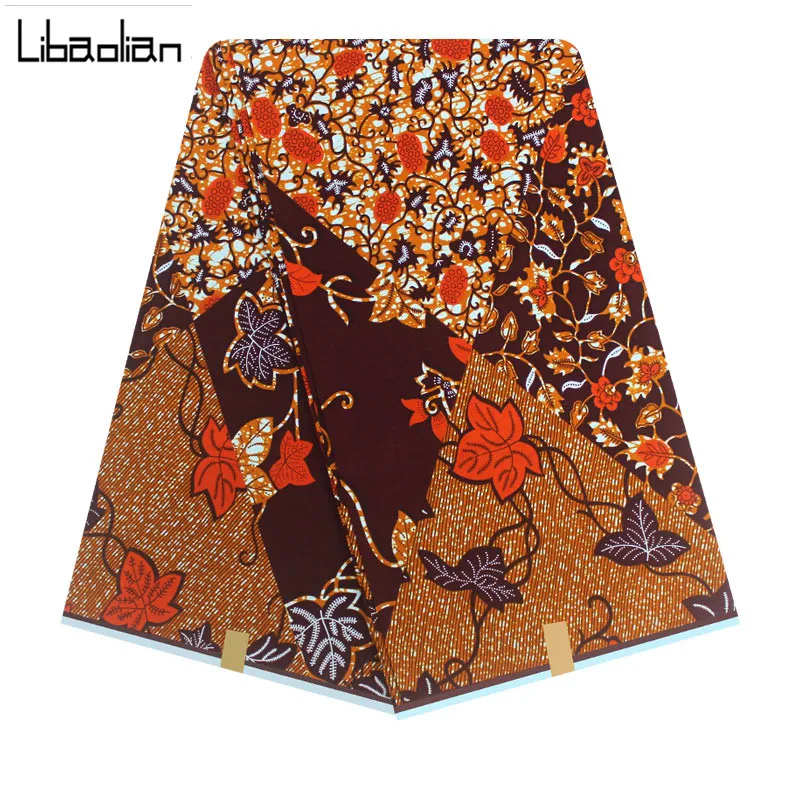 

2019 Latest style 100% Cotton African Wax Clothes 6 yards for party dress african embroidered wax cotton prints material F906-12