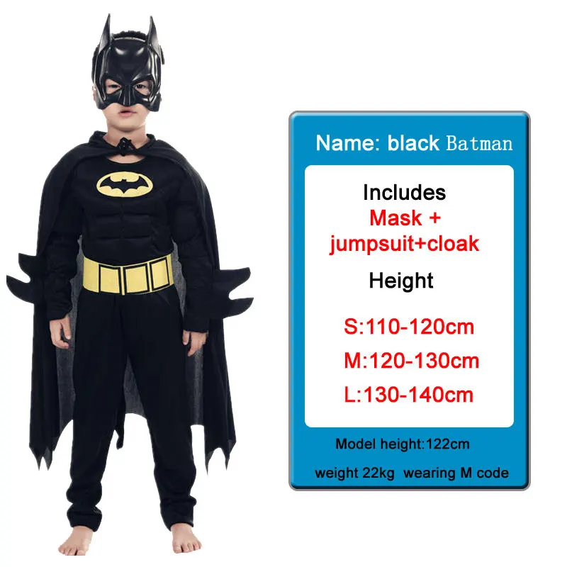 Детские костюмы Бэтмена для мальчиков с маской, пальто с героями мультфильма супергерой, косплей, Хэллоуин, маскарад, вечерние костюмы Супермена, ролевые игры
