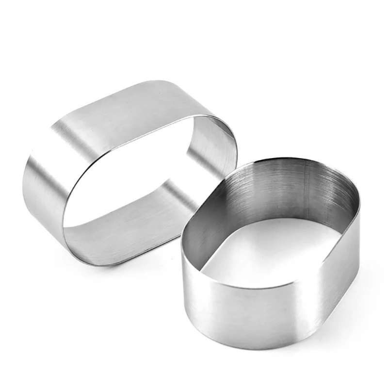 12PCS/Set Stainless Steel Oval Cheese Mold Mousse Ring Cake Cutting Surrounding Paper Mold Biscuit Mold Baking Tool Durable 12PCS/Set Stainless Steel Oval Cheese Mold Mousse Ring Cake Cutting Surrounding Paper Mold Biscuit Mold Baking Tool Durable