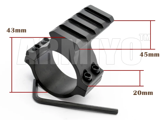 Armiyo 25,4 мм диаметр Кольцо баррель стойка адаптер с 20 мм рейку замок прицел охотничьи принадлежности для стрельбы