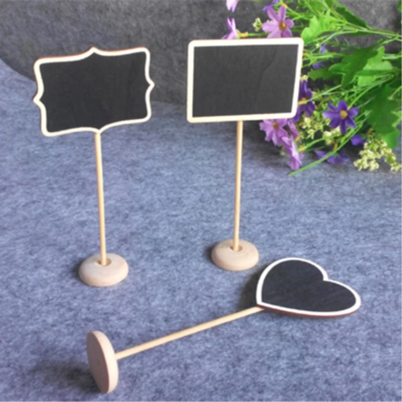 

12Pcs/Set Mini Small Wooden Chalk Blackboard Wedding Kitchen Restaurant Signs Chalkboard Writing Notice Message Paint Wood Board