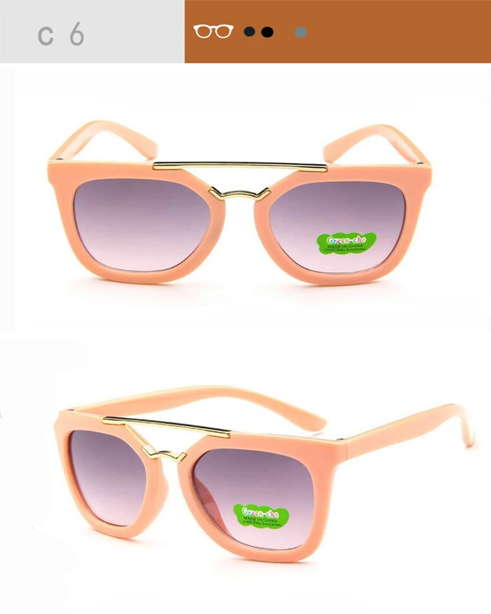 Children sunglasses 2018 new fashion square kids Sunglasses boy girl Square goggles Baby travel glasses 6 colors optional UV400 (9)