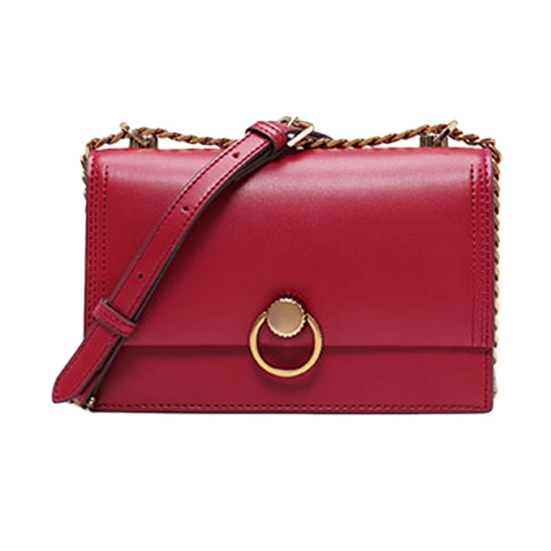 

LJL-Sendefn Women'S Zipper Buckle Shoulder Bag Beautiful Trend Chain Diagonal Small Square Bag Leather
