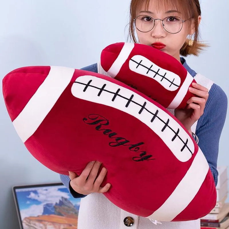 

Creative Simulation Football Plush Toy Wine Red Rugby Soft Pillow Doll Children Gift Creative Spherical Doll Boy Birthday Gift
