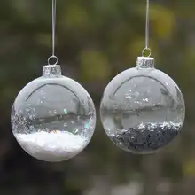 Диаметр = 8 см, средний размер, стеклянный Рождественский шар, прозрачный стеклянный шар, Рождественское украшение, разный диаметр для выбора